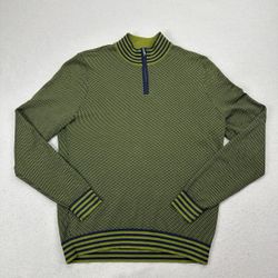 Lands End Sweater Mens XLT Green 1/4 Zip Pullover Long Sleeve 100% Supima Cotton Top Extra Large Tall
