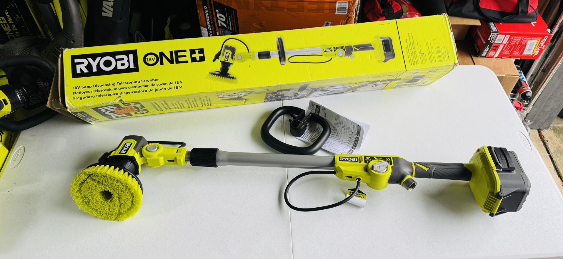 RYOBI ONE+ 18V Cordless Soap Dispensing Scrubber (Tool Only)