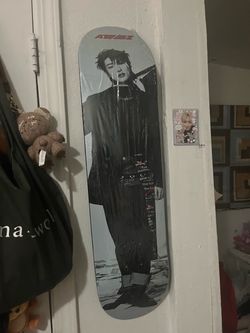 ATEEZ Hello82 Pop-Up Exclusive Guerrilla Movement Skateboard Deck featuring Mingi