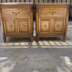 1980’s Vintage Drexel Wooden Nightstands