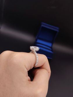Emerald Cut Ring 925 Sterling Silver w/ box