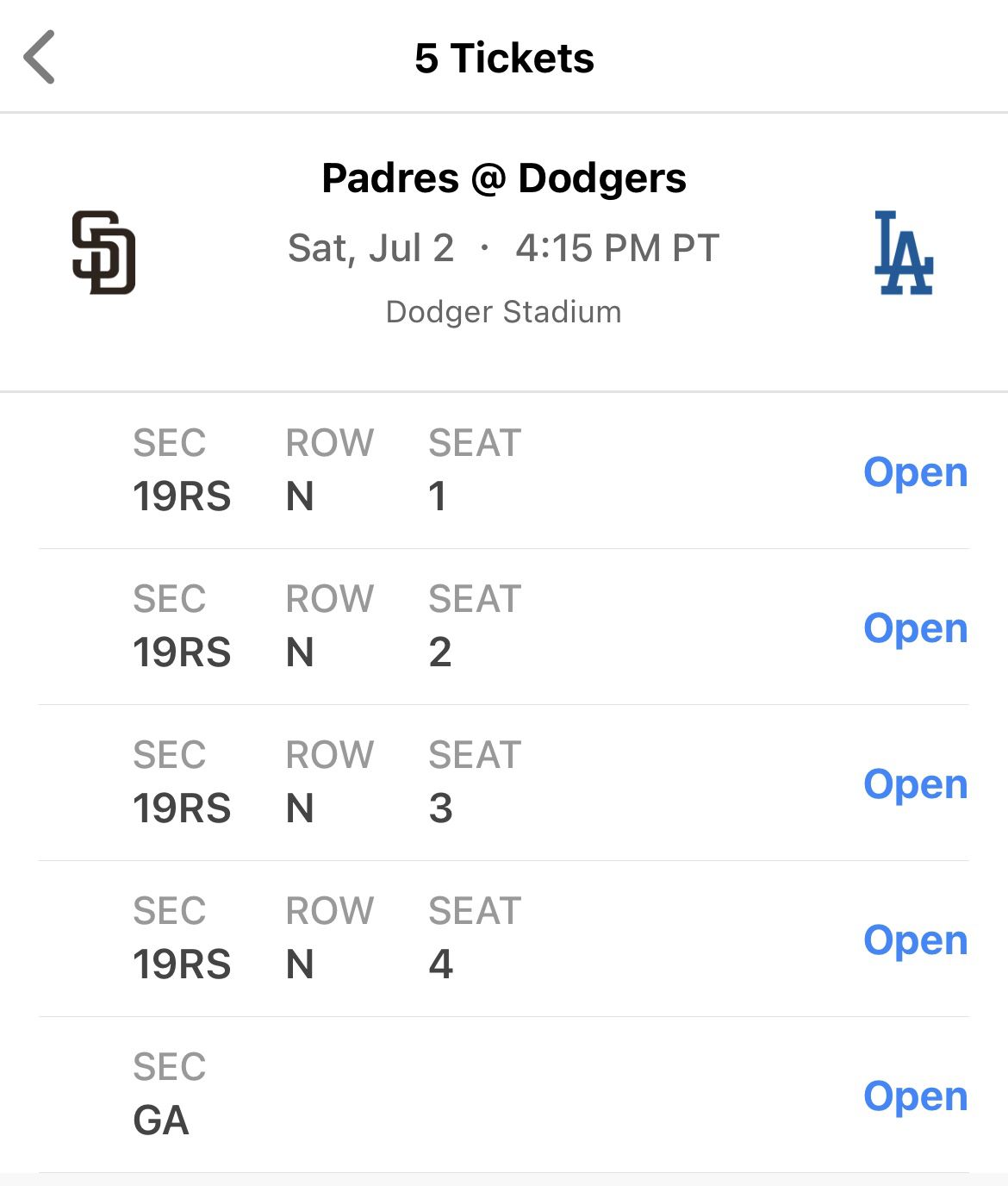 Dodgers vs Padres 