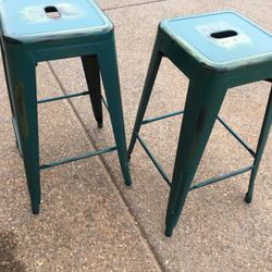 Two Stackable Heavy Metal Stools Two for $35