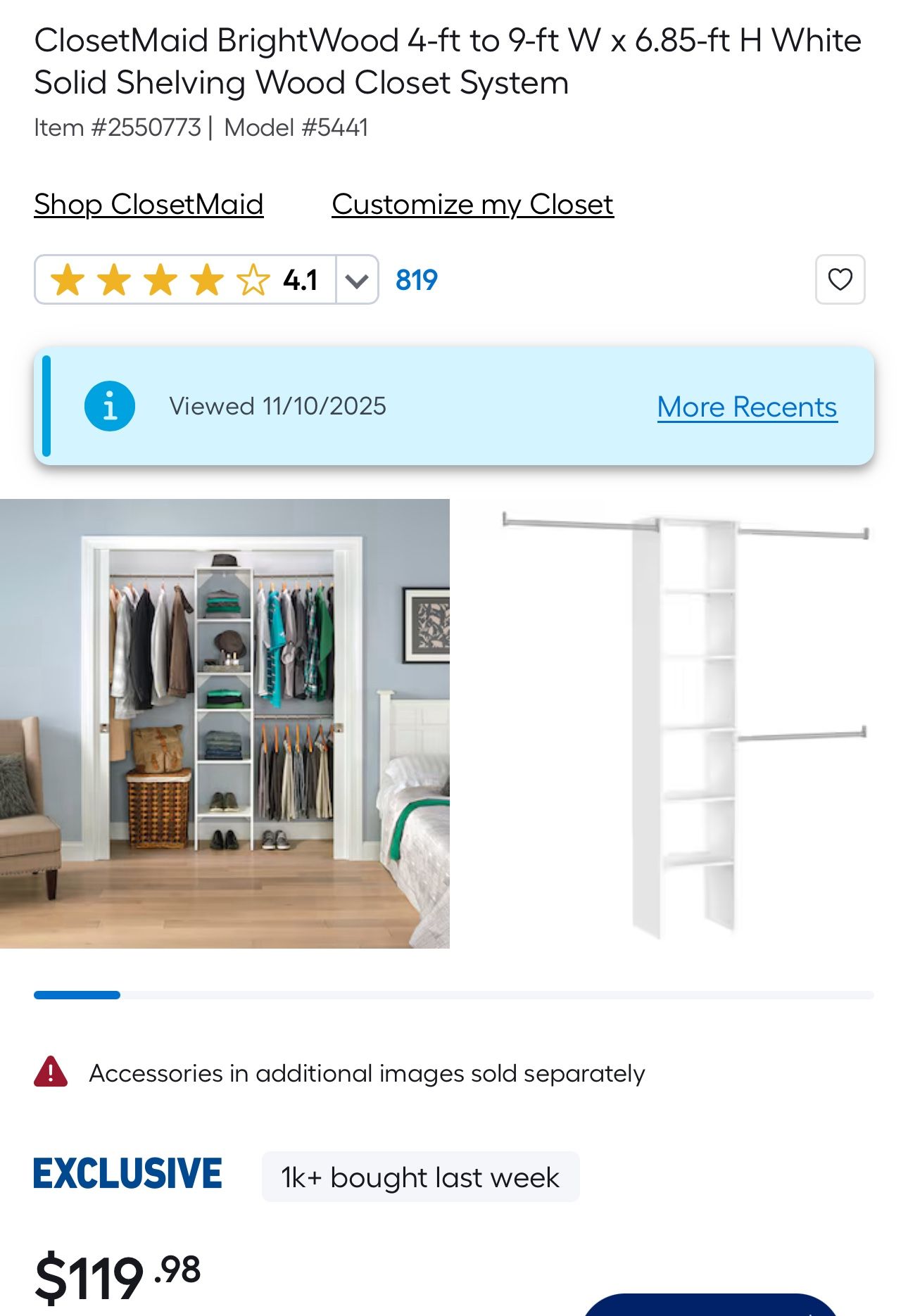 Closet Maid Closet Organizer