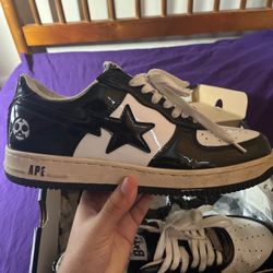 Men’s Black and White Bape Sneakers