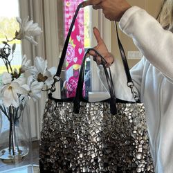 Valentino Garavani Vitello Crystal Ombré Stone Tote Bag