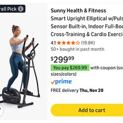 Sunny Health & Fitness Compact Elliptical 