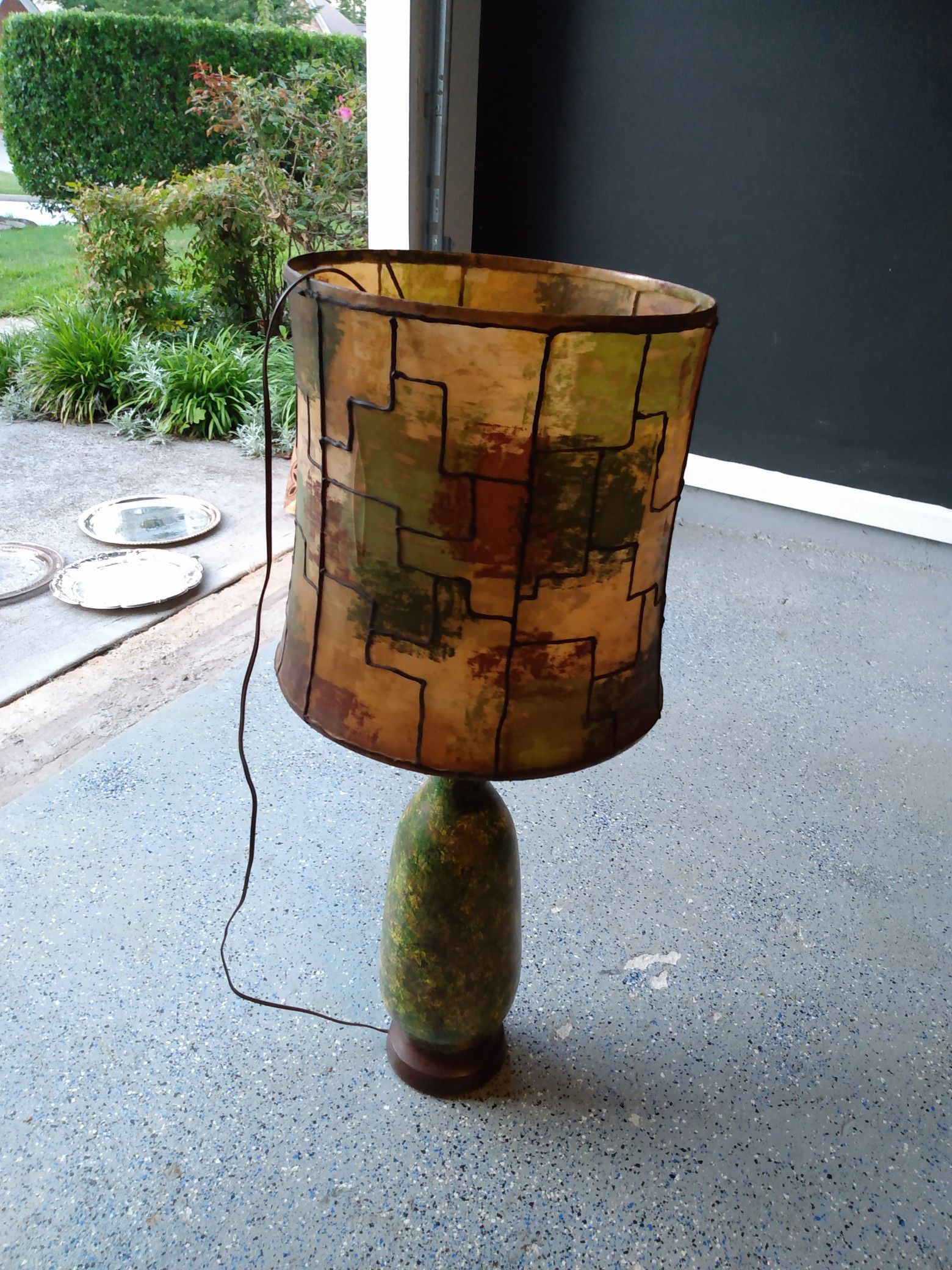 Antique hand painted lamp