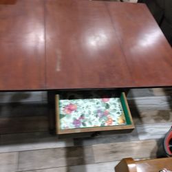 Double Drop Leaf Table With Drawer