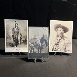 three Vintage Antique Postcards… Front Middle 1910 STEREOVIEW , And Two In The Back 1989 AZUSA CABINET CARDS OR Postcards