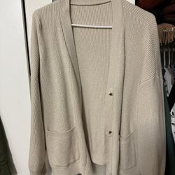 Cream Oversized Cardigan