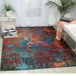 Colorful Abstract Accent Rug 4x6