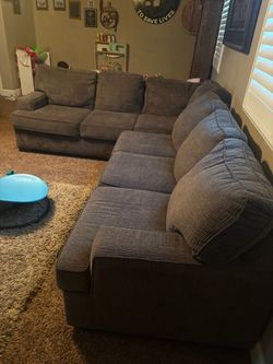 Gray Fabric Sectional Sofa