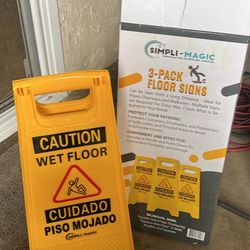 Simpli-Magic 3-Pack Wet Floor Signs – New