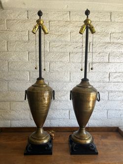 Two Vintage Brass Lamps 