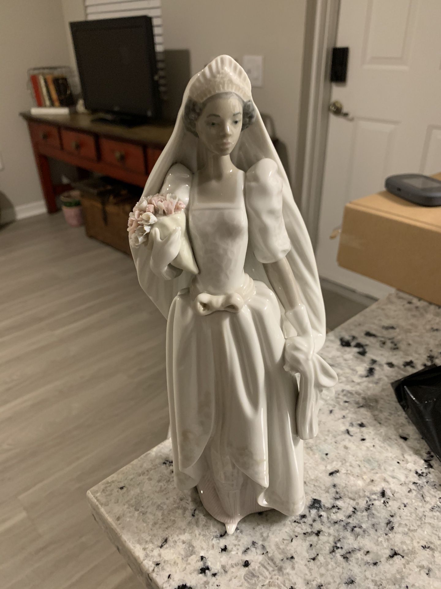 The Bride retired Lladro. Black porcelain figurine.