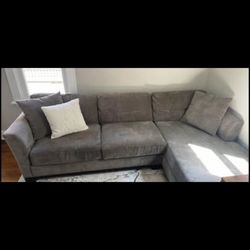 Grey Sectional Fabric Couch