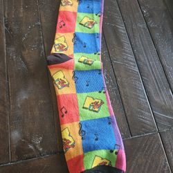 NWT Sweda MTV Music Television Multicolor Crew Socks, Adult Shoe Size 4-10