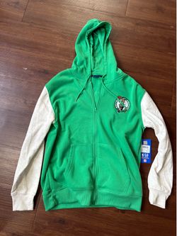 Boston Celtics Full Zip Hoodie Y2K Sportcore Streetwear NWT Green L
