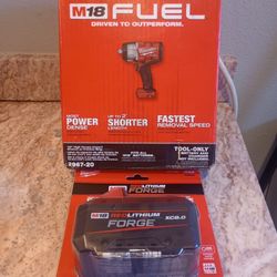 Milwaukee M18 Fuel 1/2" Impact Wrench with 8.0 HP Battery - New - Firm Price 