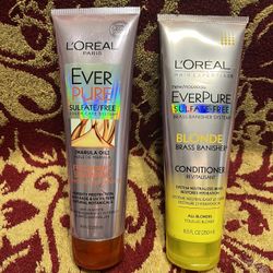 L’OREAL EverPure Sulfate Free Shampoo & Sulfate Free Blonde Brass Banisher Conditioner*NEW*