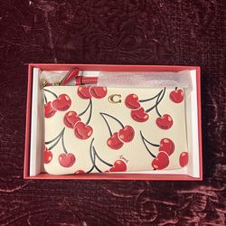 Coach Cherry Zip Wristlet Wallet