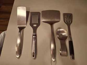 LARGE STAINLESS  STEEL  GRILL UTENSILS