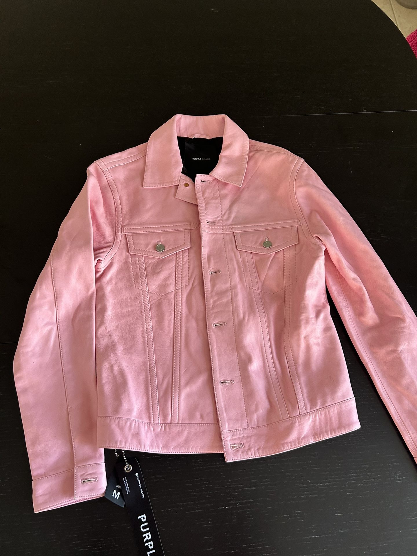 Men’s Pink Leather Jacket 