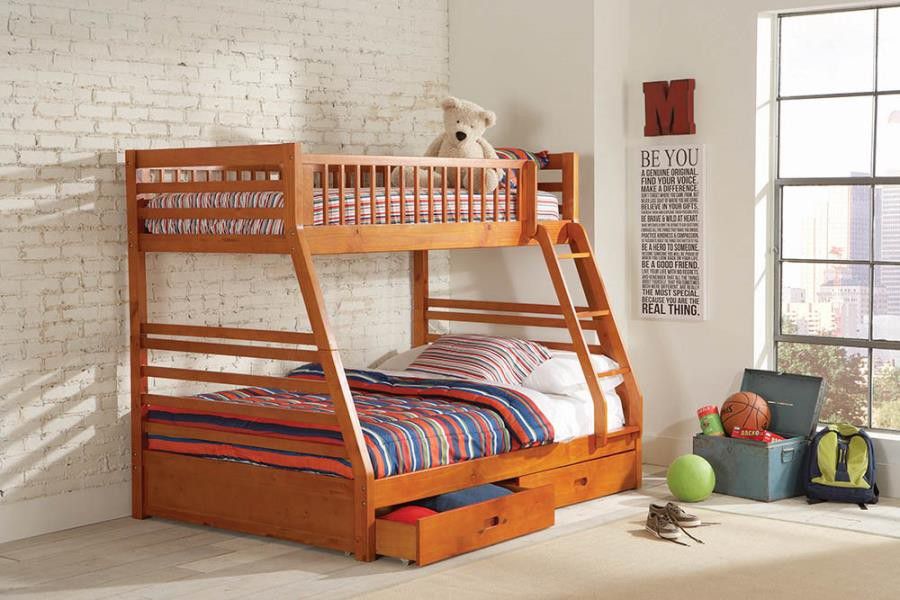 Solid wood twin full bunk bed