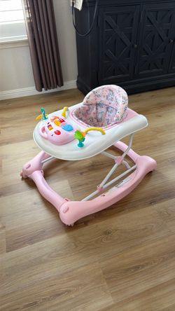 Pink Baby Walker with Activity Tray