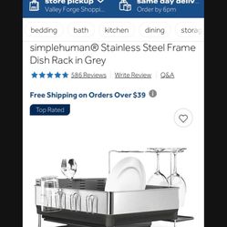simplehuman Stainless Steel Frame Dish Rack - Wet Bar