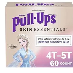 Pull-Ups Girls' Skin Essentials Potty Training Pants, Training Underwear, 4T-5T (38-50 lbs), 60 Ct NEW In Box 
