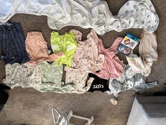 Crib sheets, pacifiers, and 3 month clothes