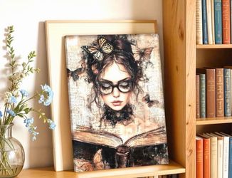 Victorian Female Scholar Wall Art Canvas🎓Please Read Description