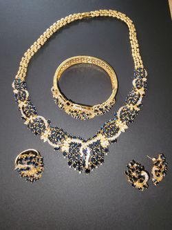 Sapphire  Jewelry  4 Set
