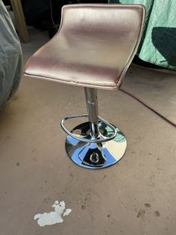 Leather Bar Stools -Adjustable Armless -Swivel/Chrome Base