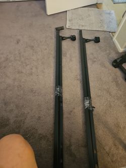 Black Metal Bed Frame Side Rails Pair
