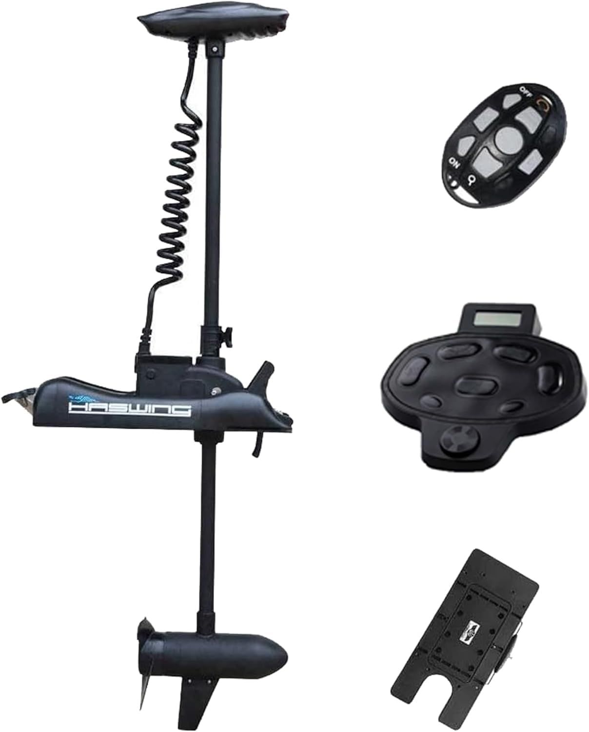 AQUOS HASWING Black 12V55LBS 48inch Bow Mount Trolling Motor with Remote Control