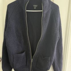 Zip Navy J Crew Sweater Size Small 