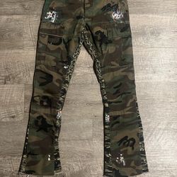 camo flared pants 