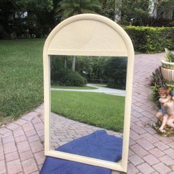 Coastal Palm Beach Pencil Reed Rattan Wall Mirror