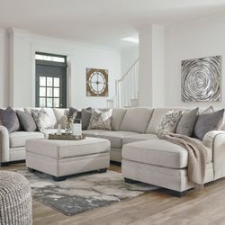  Dellara - Chalk - Sectional with Chaise 