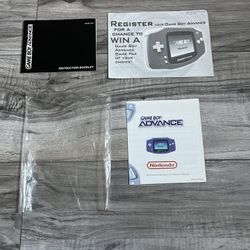 Nintendo Game Advance System Booklet Instruction Manual & Insert Only- No console