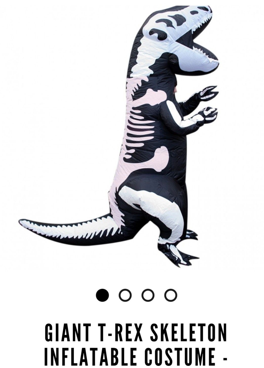 Kids inflatable skeleton t-rex costume