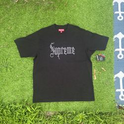 Supreme Rhinestone Tee Size L TRIED ON