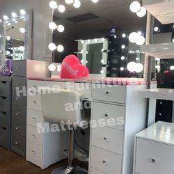 Vanity Set Hollywood Frameless Mirror LED Lights Makeup Table✨Brand New