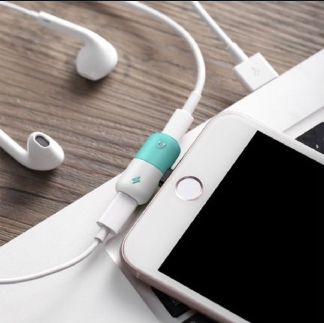 Lot Of 5 2in1 Dual Lightning charging adapter splitter Audio Cable