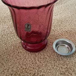 Pilgrim glass West VirginiaCranberry candle/vase