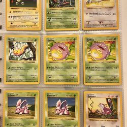 9 Vintage Shadowless Base Set Pokemon Cards in Excellent Condition Lot #5