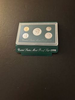 Coins - 1998S Brilliant Uncirculated proof set in original mint packaging - contains Lincoln/Jefferson/Roosevelt/Washington/Franklin – Total 5 coins